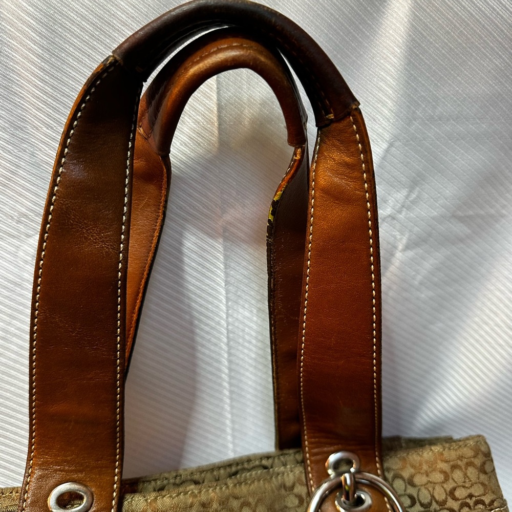 Coach Womens SOHO Pleated Signature Brown Satchel Handbag C0867-F12310 Leather - Picture 5 of 5
